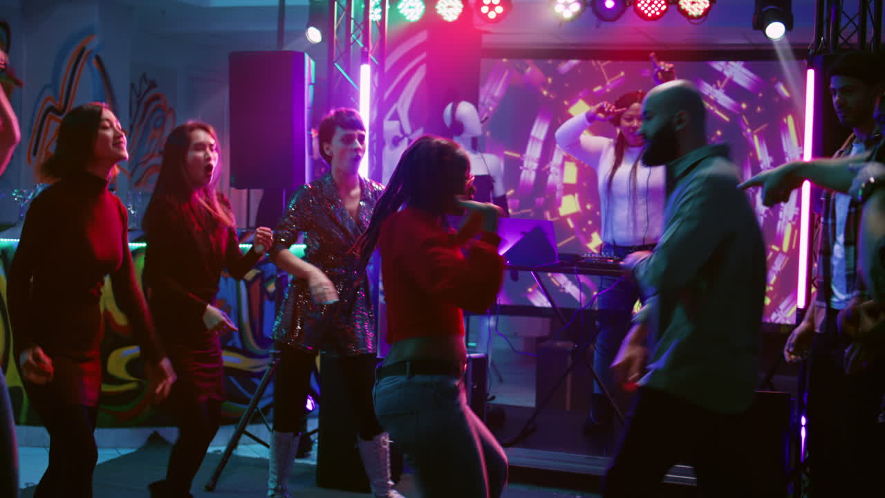 People dancing in a nightclub