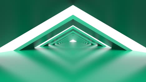pasillo de fondo arquitectónico abstracto con triángulo turquesa en bucle