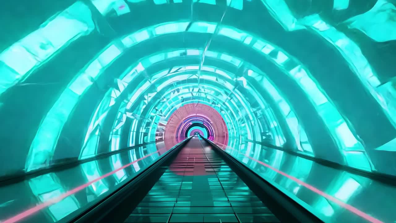 túnel de luces de neón