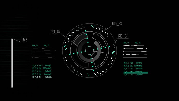 GUI interface templates for web site. Virtual elements on black background