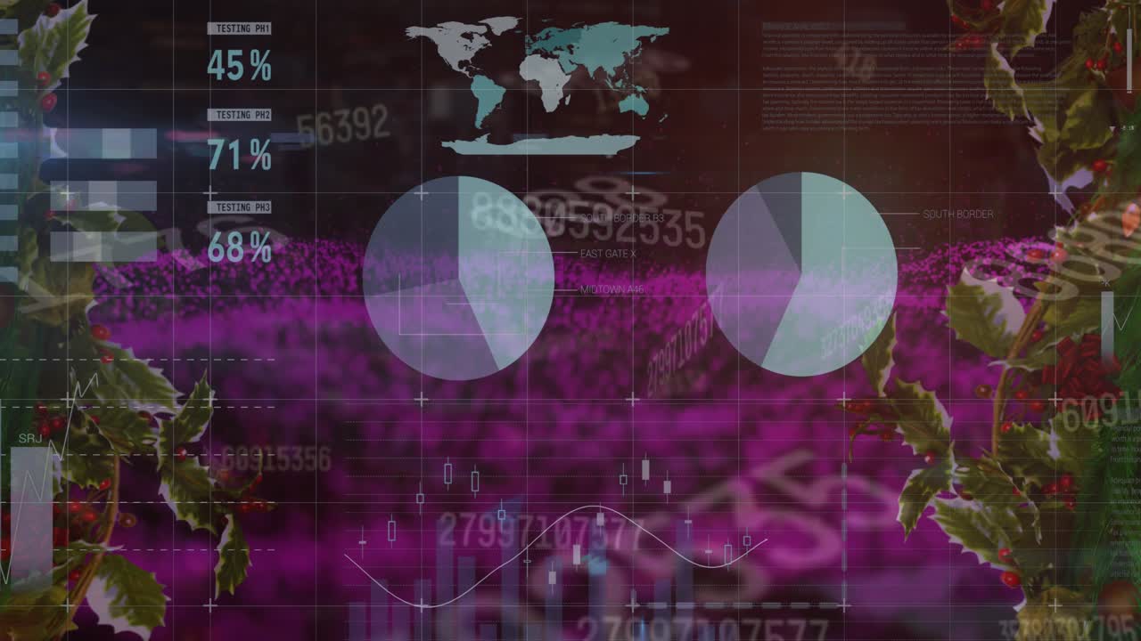 Animation of data processing over leaves