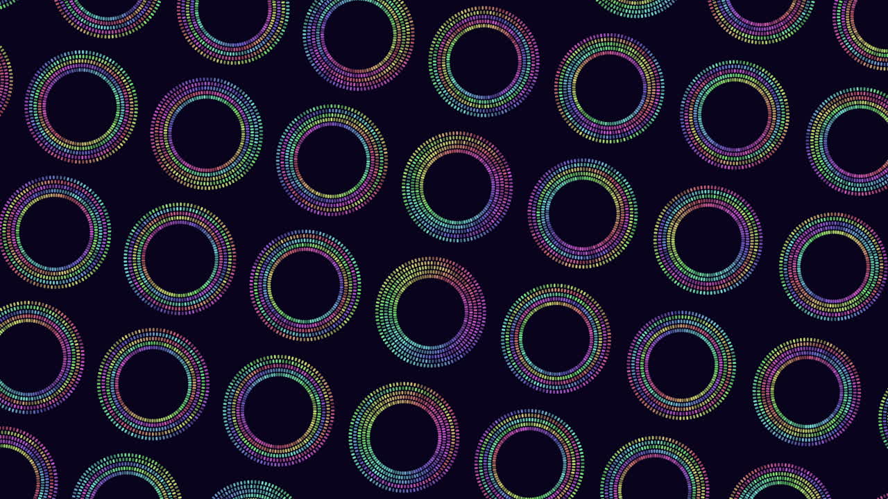 patrón geométrico de círculos coloridos abstractos en filas