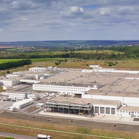aerial footage of a large industrial complex. production industry