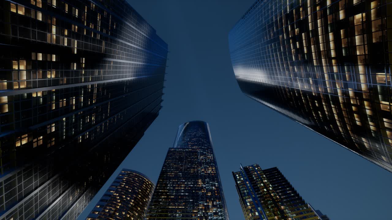 rascacielos de la ciudad por la noche