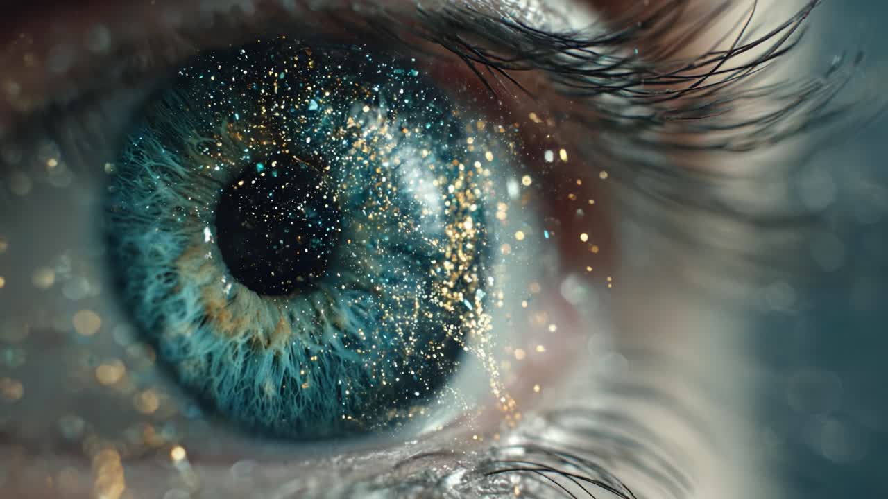 A Close-Up Exploration of a Striking Eye Sparkling with Intricate Details and Vibrant Colors, Showcasing the Mesmerizing Depth and Beauty of the Human Gaze