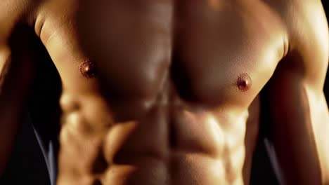 a close-up study of muscular definition and texture highlighting the details of an athletic male torso captured in dramatic lighting
