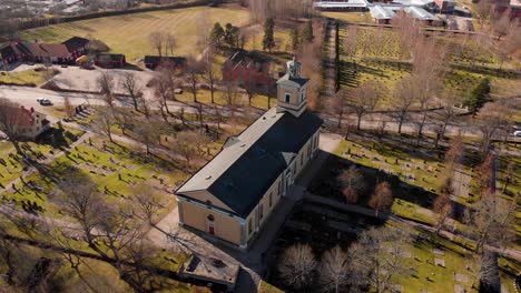 drone twirl around church