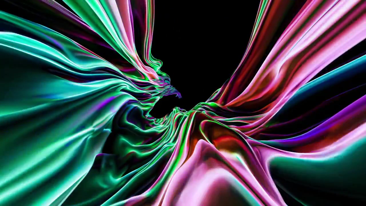 Onde astratte e fluide dai colori blu e viola vibranti