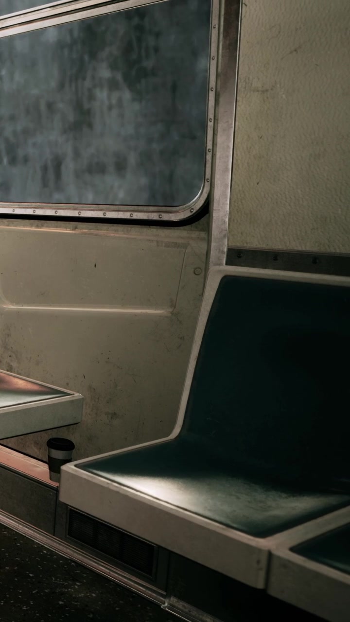 Leere Sitze in einer U-Bahn während des Nachmittagsverkehrs.
