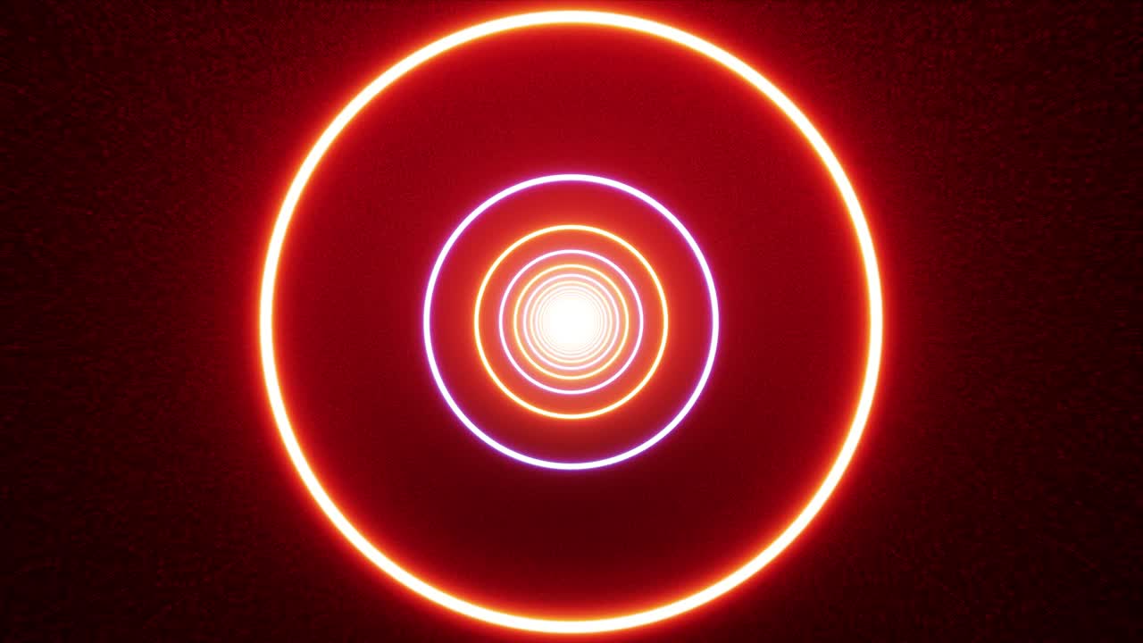 luz de círculo de dos colores en el túnel de alfombra de tela roja