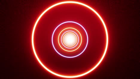 luz de círculo de dos colores en el túnel de alfombra de tela roja