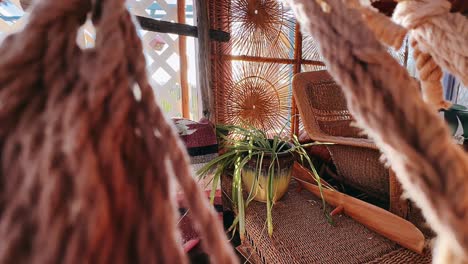 rustic wicker patio setting