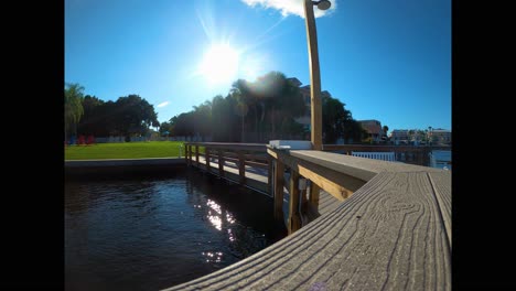 Still-shot-of-water-and-pier