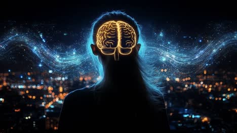 brain and cityscape