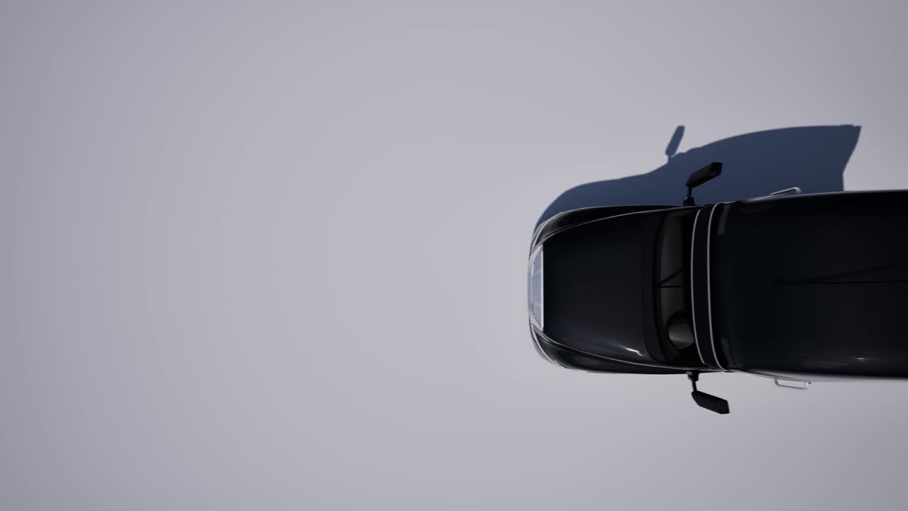 미국 스타일의 검은색 반 트럭과 색 배경에 트레일러 3d 애니메이션 카메라  뷰