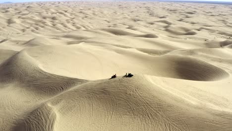 aerial tracking over atv's in the imperial sand dunes, glamis, california