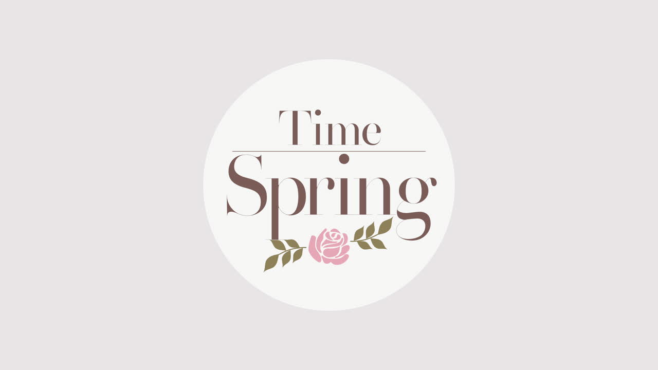 Spring Time with retro roses flower on white gradient
