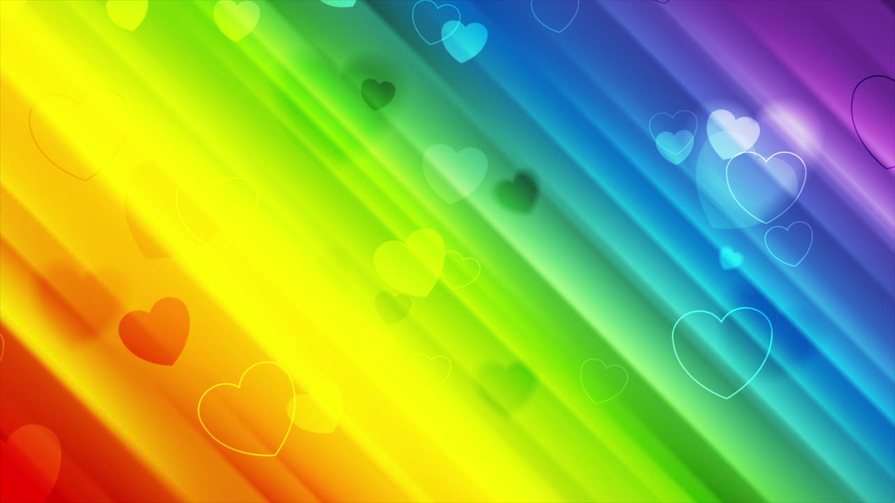 el mes del orgullo lgbtq fondo de movimiento abstracto con corazones