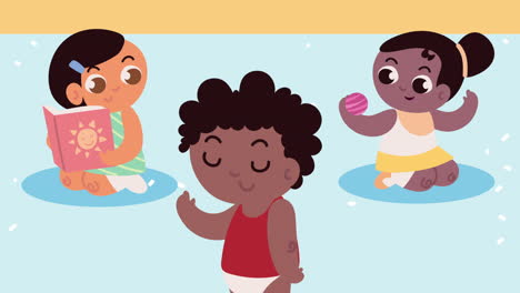 niños jugando en la piscina o en la playa