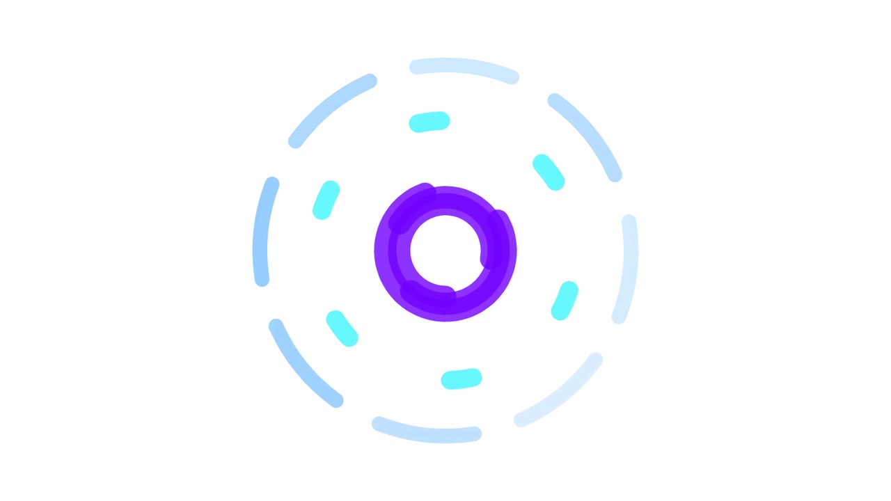 Spinner di caricamento animato astratto con cerchi concentrici