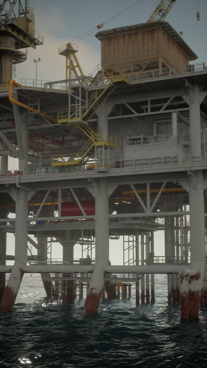 una plataforma de perforación petrolera en el océano