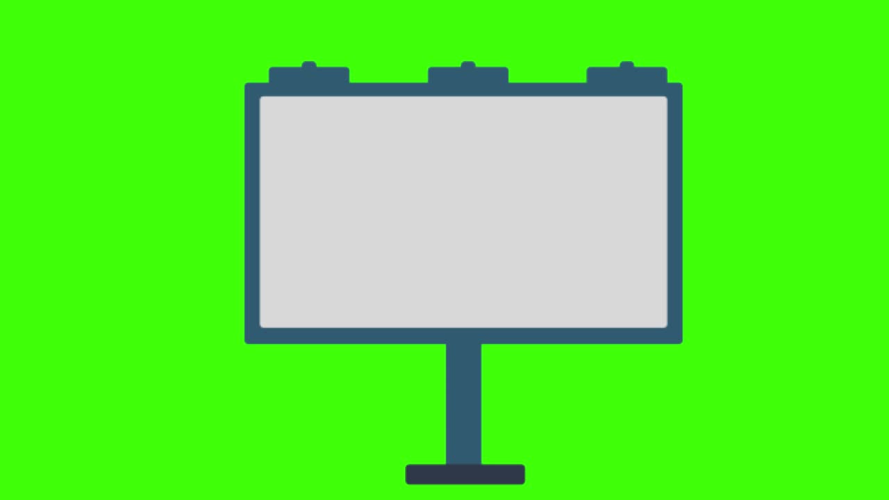 녹색 배경에 화면 아이콘의 애니메이션