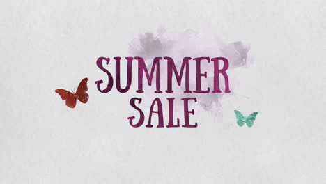 venta de verano con mariposas de colores en papel