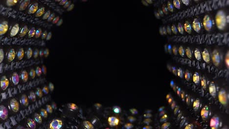 abstract twinkling colorful diamonds on black, 4k shimmering holiday background