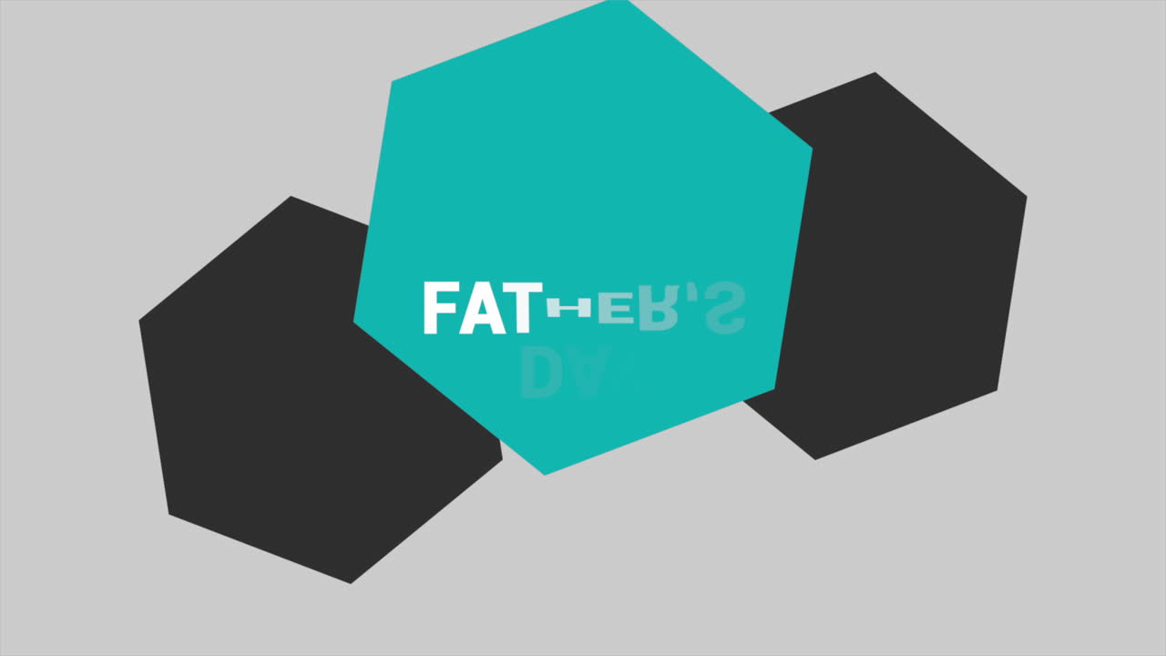 texto moderno del día del padre con hexágonos azules y negros en el gradiente de la moda