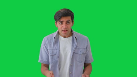 angry indian boy fighting and shouting green screen