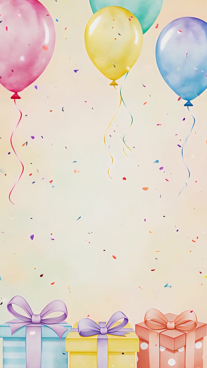 Fondo de cumpleaños con globos 4K
