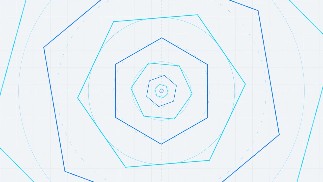 Abstract Motion Background with Pulsing Blue Geometric Hexagons