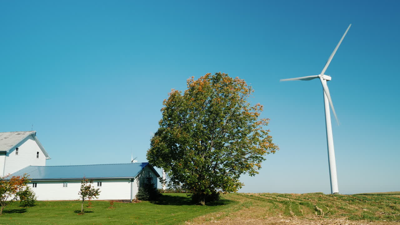 농가 옆 풍력 터빈