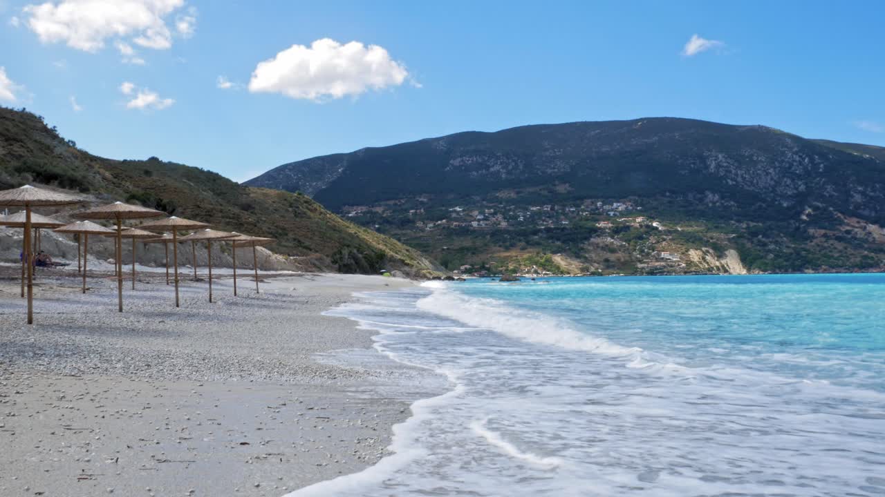 Scenic Agia Kiriaki Beach In Greece During Summer - wide, static shot
