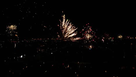 fireworks illuminating the night sky with vibrant colors and pyrotechnics display