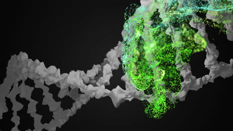 animation of dna strand over green spots