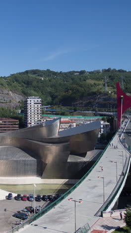 barcelona - spain - june 12 2024 : view of the guggenheim museum in bilbao, spain in vertical