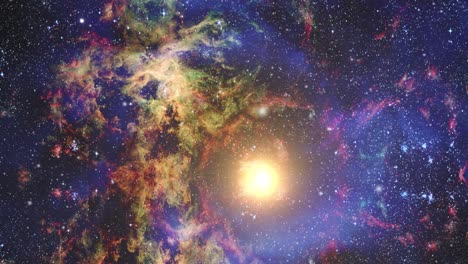 nube nebulosa con luz estelar en el medio, el universo