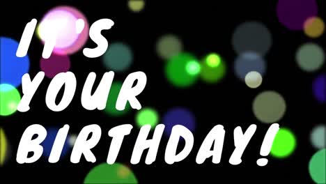 its your birthday with color light animation on the background