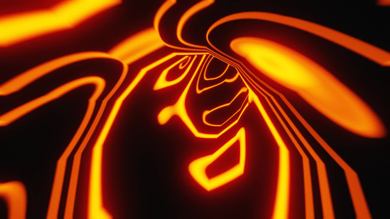 Abstract striped neon lights pattern seamless 4K animation,