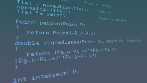 Animation of data processing against blue gradient background