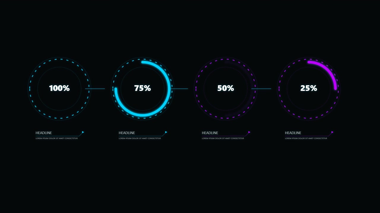 Animated Circular Percentage Progress Bar Infographic