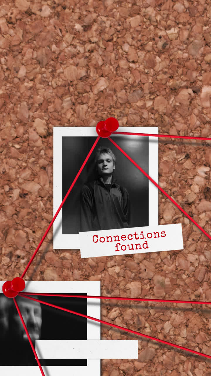 Evidence Board with Black and White Photos