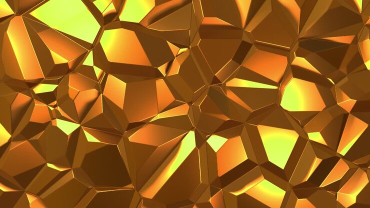 Golden Geometric Crystal Texture