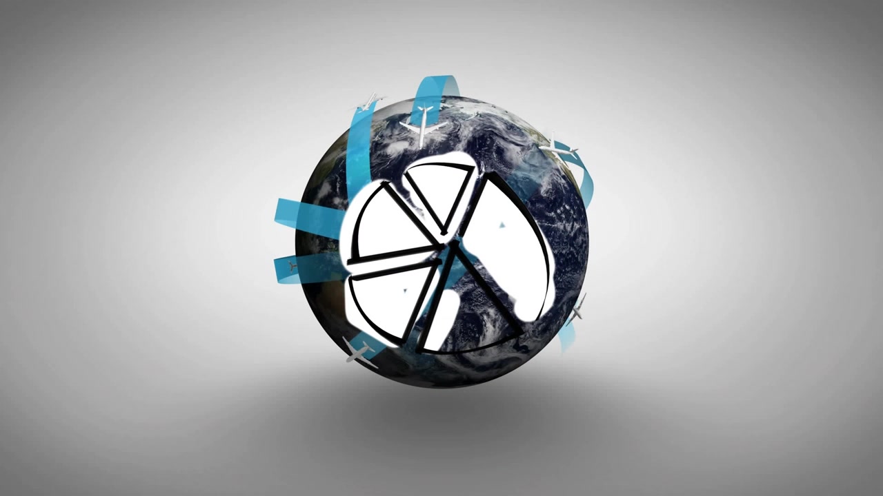 Animation of diagram moving over globe
