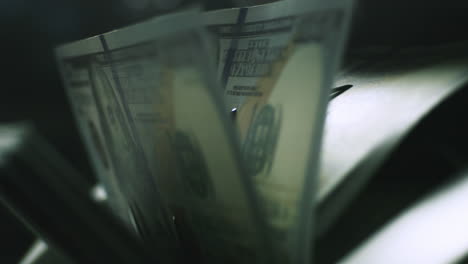 money in a counting machine