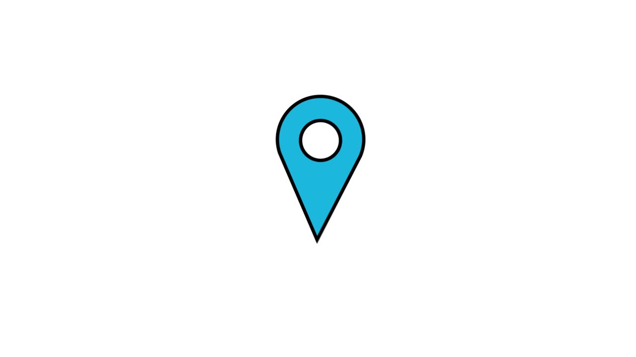 Navigational Map Line Icon Animation with Alpha