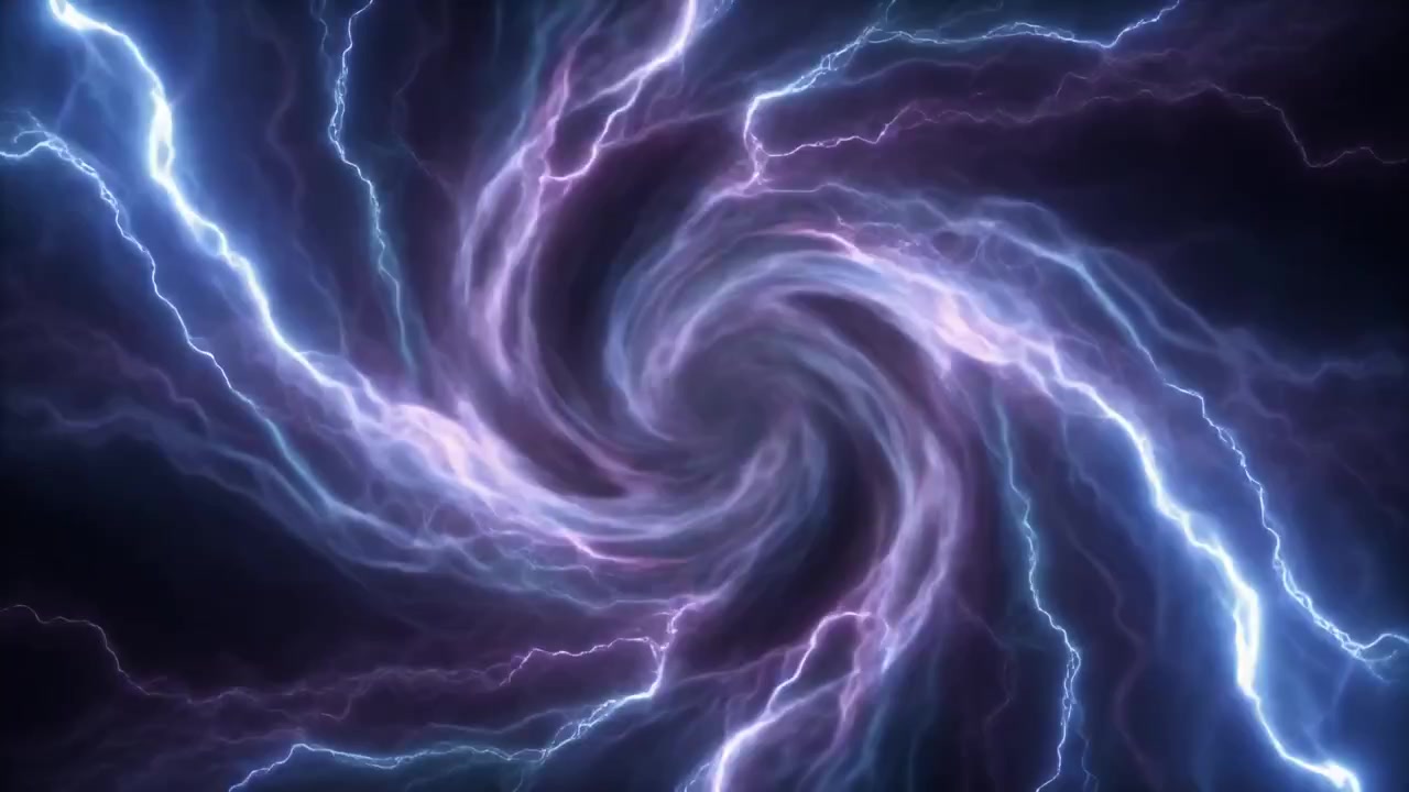 Vórtice Abstrato de Raios Roxos e Azuis Brilhantes