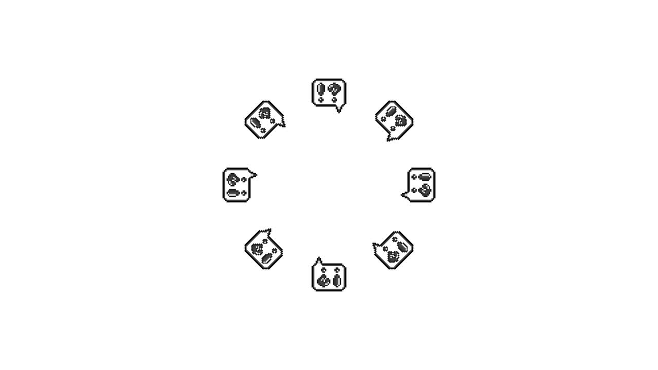 Pixel Art Speech bubble Interrobang Spinning Circle Animated Overlay Transparent 30fps (6)