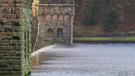 views of the famous howden and derwent stone build dams, used in the filming of the movie dam busters